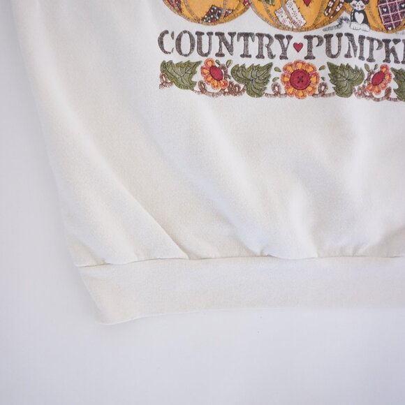 Vintage Delta Country Pumpkin Sweatshirt White 90s Fall Grandmacore Cabincore XL - Picture 6 of 11